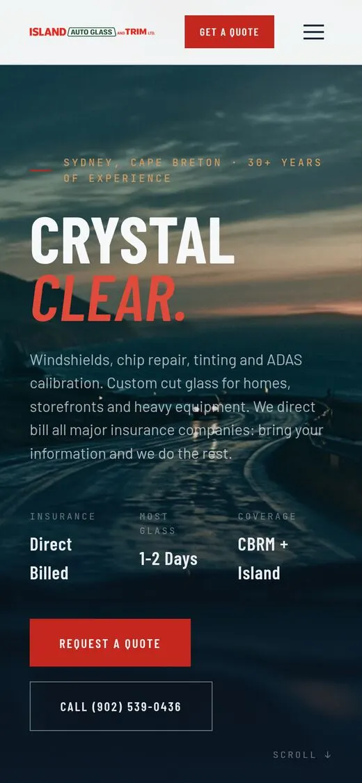 Island Auto Glass & Trim on a phone