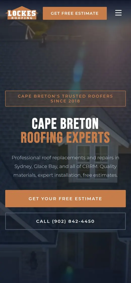 Lockes Roofing on a phone